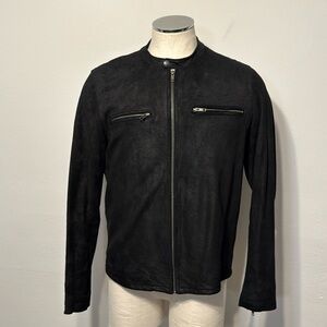True Religion Goat Skin Leather Jacket Vintage Black